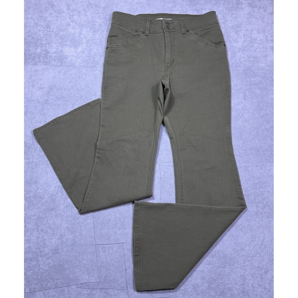 Levis Jeans Womens 30x31 Olive 726 Flare Highrise Slim Stretch Hippie USA Boho